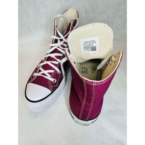 Converse Women's Chuck Taylor High Top Platform All Star Berry Pink Size 8.5 - Picture 7 of 9